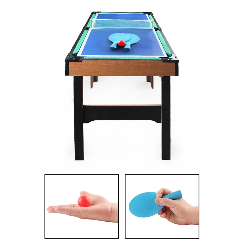 フーズボール、エアホッケー、卓球、ビリヤードを備えた 4-in-1 マルチゲームテーブル