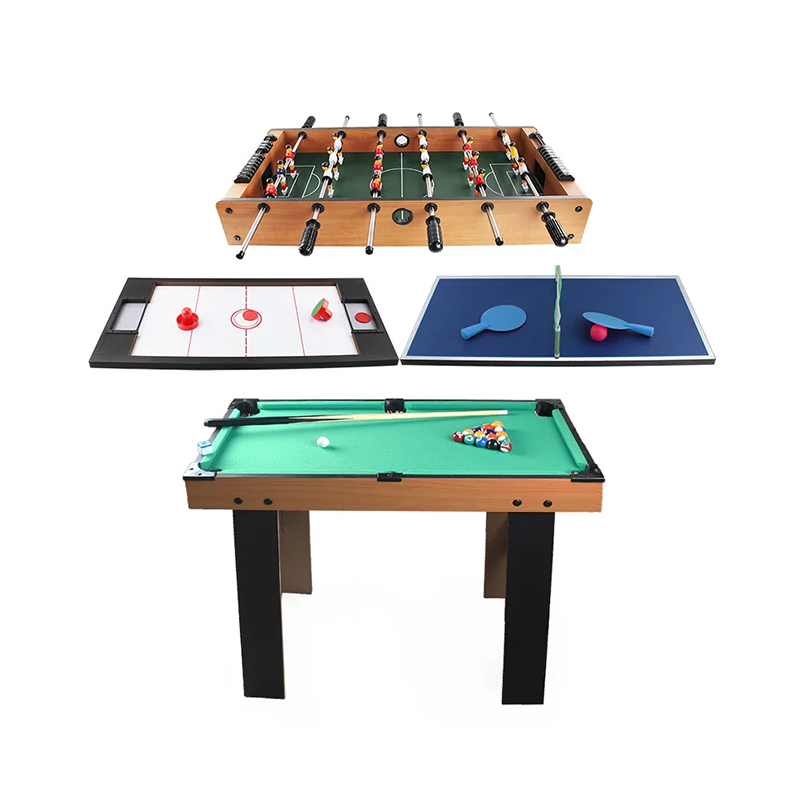 フーズボール、エアホッケー、卓球、ビリヤードを備えた 4-in-1 マルチゲームテーブル