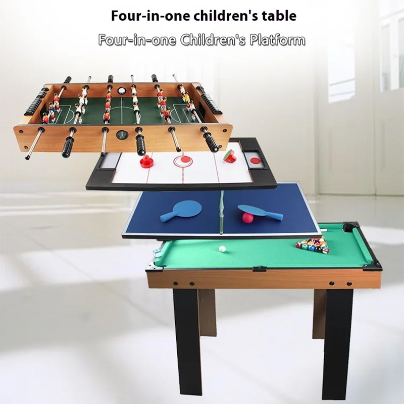 フーズボール、エアホッケー、卓球、ビリヤードを備えた 4-in-1 マルチゲームテーブル