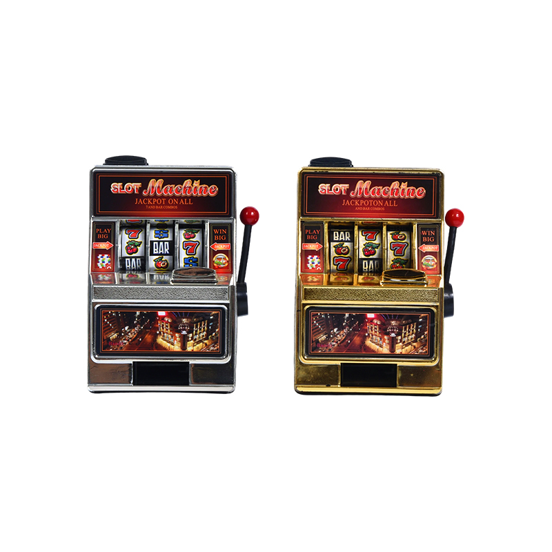 クラシック ミニ スロット マシンのおもちゃ - シルバー & ゴールド デュアル パック