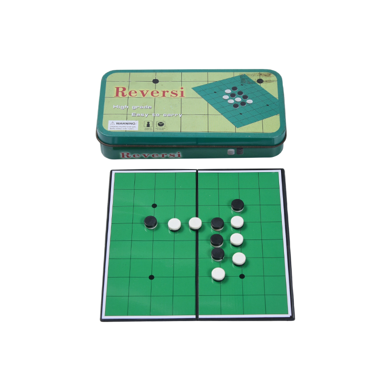 グリーン メタル ブリキ ケース ポータブル リバーシ (オセロ) ゲーム