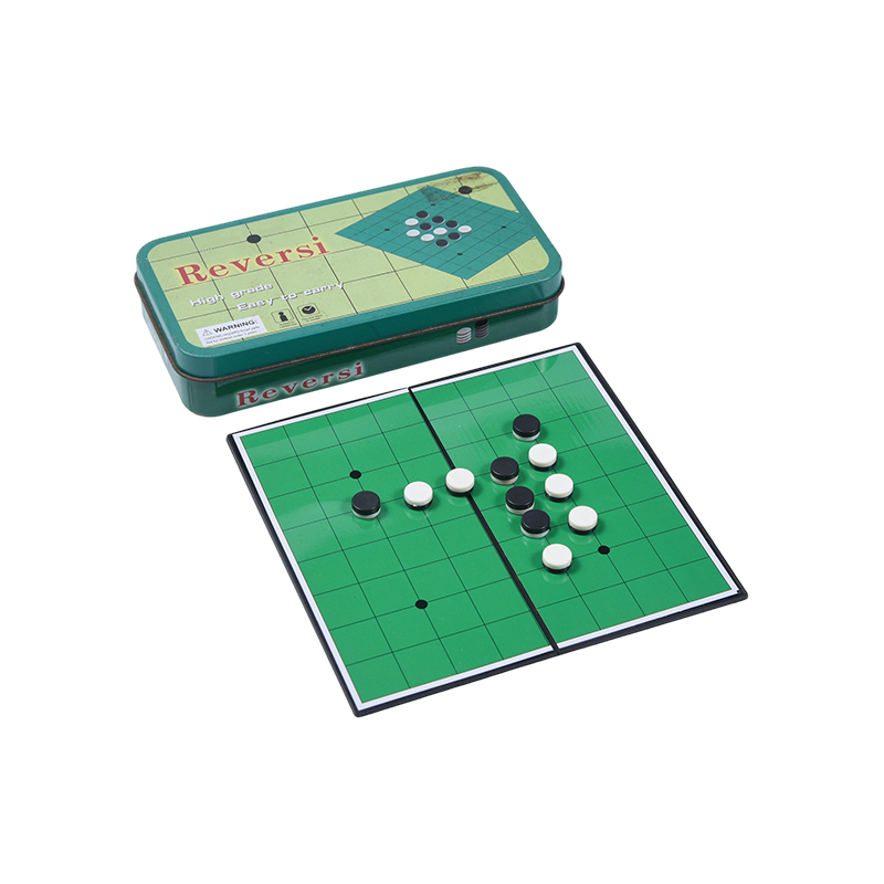 グリーン メタル ブリキ ケース ポータブル リバーシ (オセロ) ゲーム