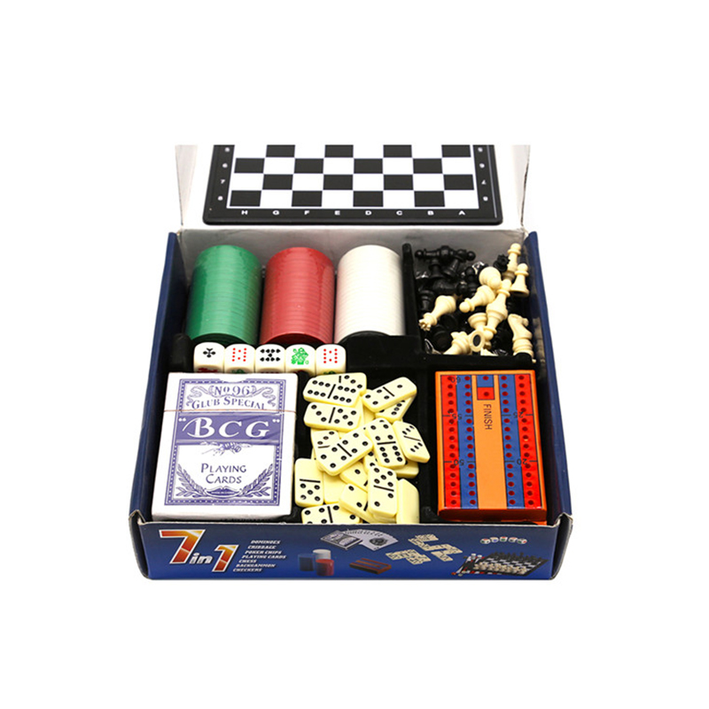 クラシック マルチゲーム セット - チェス、ドミノ、ポーカー、チェッカーのコンボ