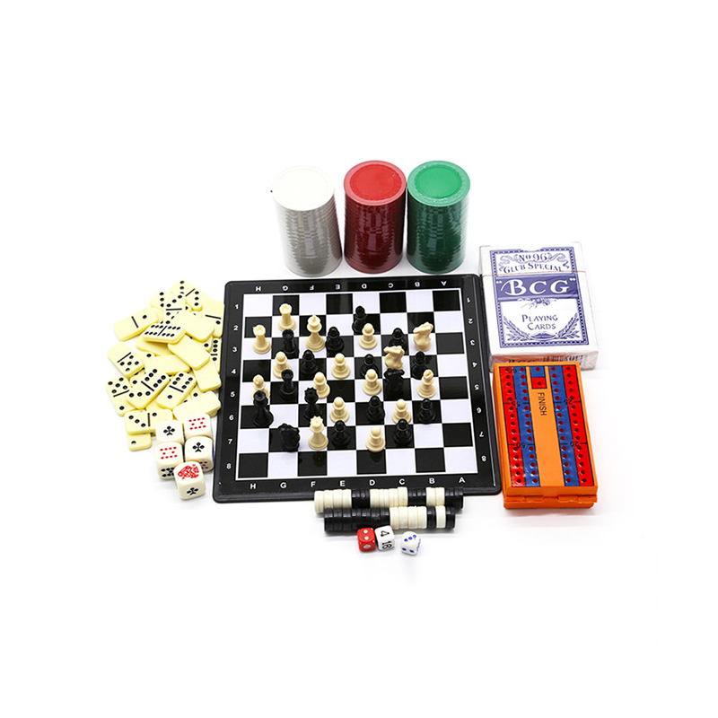 クラシック マルチゲーム セット - チェス、ドミノ、ポーカー、チェッカーのコンボ