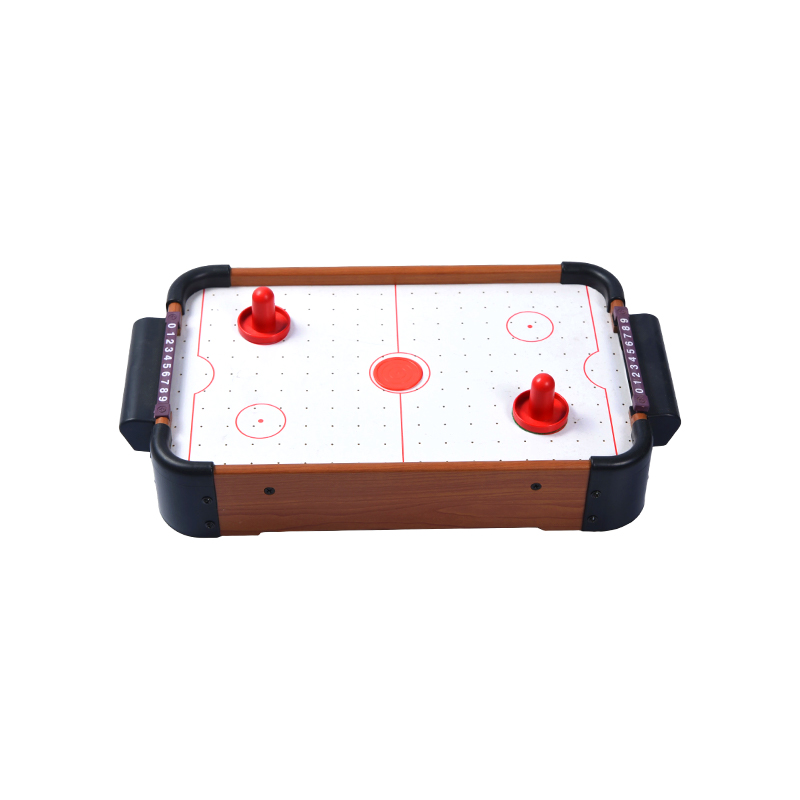 レッドパックとスコアトラッカー付きミニデスクトップゲーム コンパクト木製エアホッケーテーブル