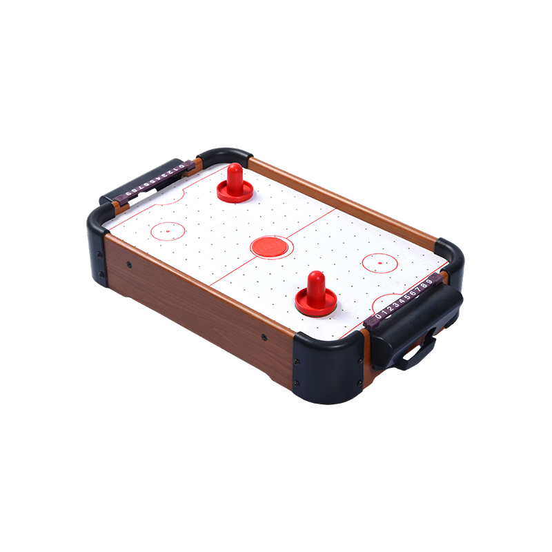 レッドパックとスコアトラッカー付きミニデスクトップゲーム コンパクト木製エアホッケーテーブル