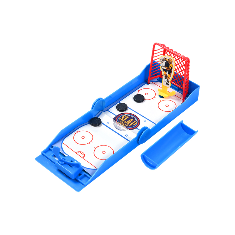 コンパクトなデスクトップアイスホッケー、スプリング式ランチャー付きスラップショットミニホッケーゲーム