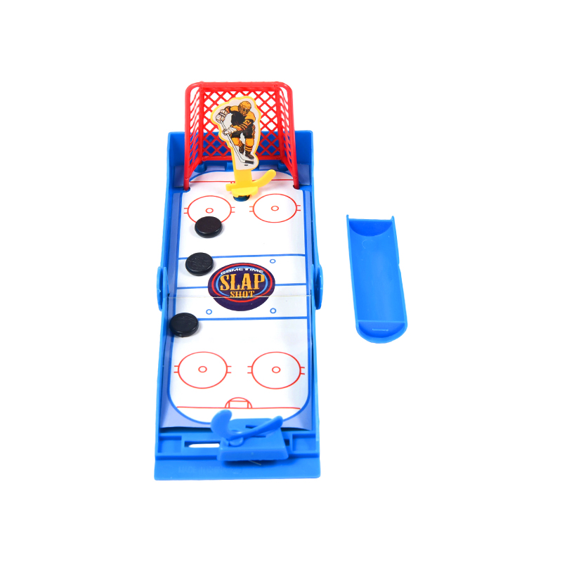 コンパクトなデスクトップアイスホッケー、スプリング式ランチャー付きスラップショットミニホッケーゲーム